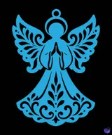 Melekli Yılbaşı Ağacı Süsü (10 Tasarım) - Lazer Kesim ve Çizim Dosyası (SVG, DXF, EPS, AI, PDF, PNG) - detaylı önizleme 1
