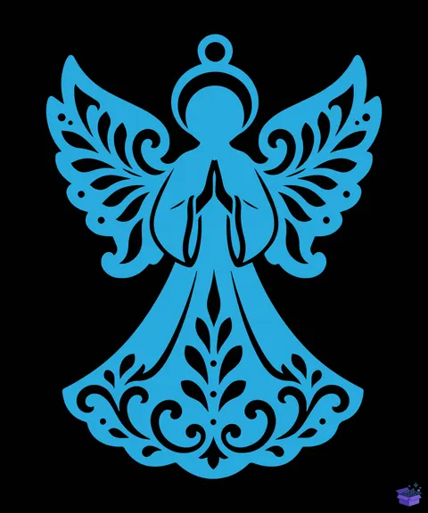 Melekli Yılbaşı Ağacı Süsü (10 Tasarım) - Lazer Kesim ve Çizim Dosyası (SVG, DXF, EPS, AI, PDF, PNG) - Lazer Kesim Dosyaları İndir (DXF, SVG, AI)
