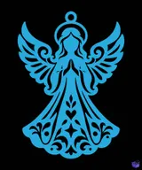 Melekli Yılbaşı Ağacı Süsü (10 Tasarım) - Lazer Kesim ve Çizim Dosyası (SVG, DXF, EPS, AI, PDF, PNG) - detaylı önizleme 3