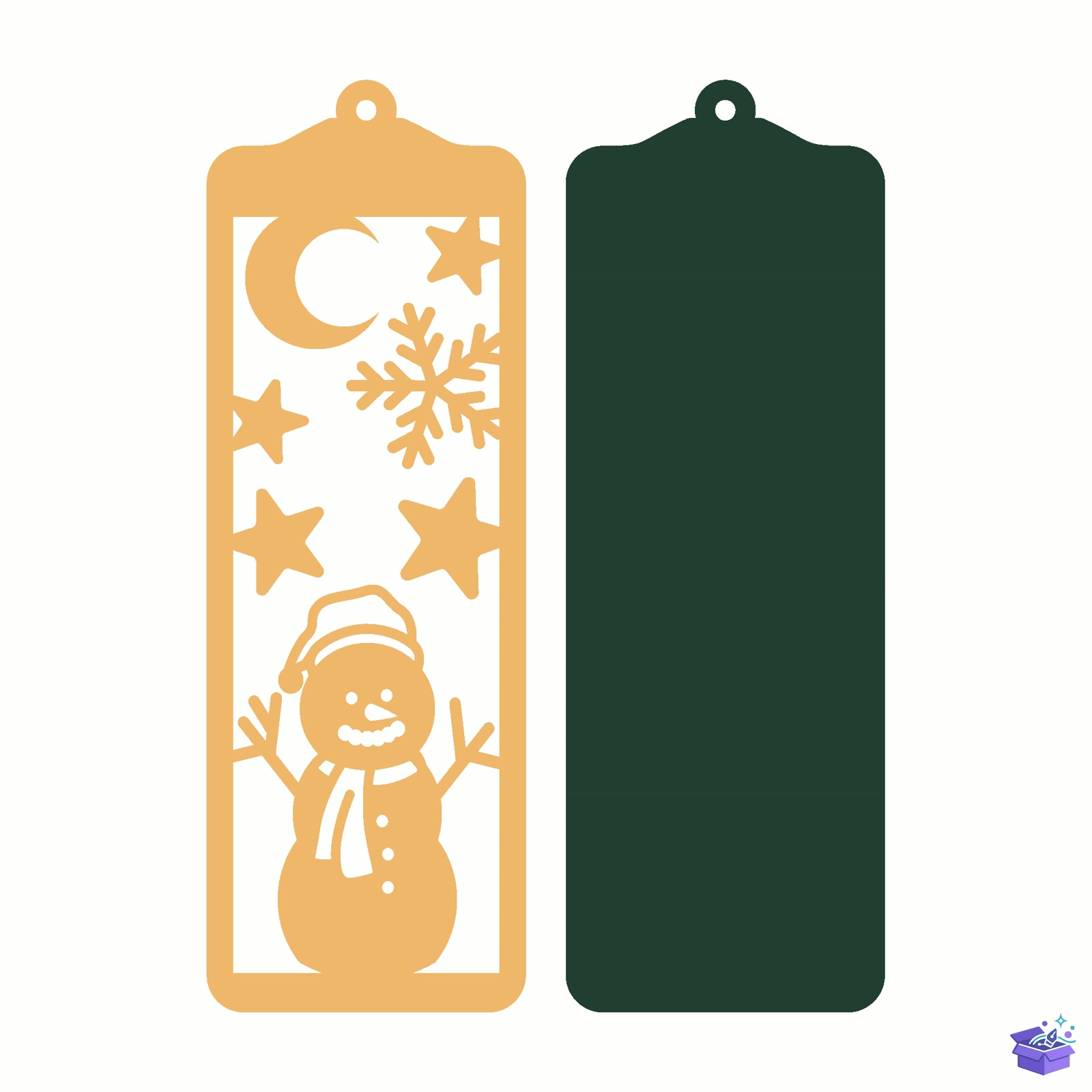 Kitap Ayracı Yılbaşı Lasercut BUNDLES - Tasarım Çizim Dosyası (SVG, DXF, EPS, PNG) önizleme 3