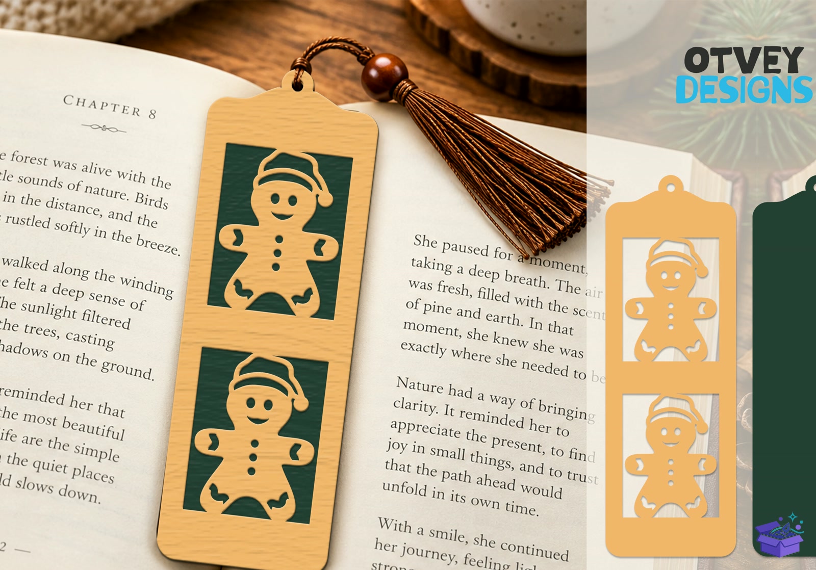 Kitap Ayracı Yılbaşı Lasercut BUNDLES - Tasarım Çizim Dosyası (SVG, DXF, EPS, PNG) önizleme 5