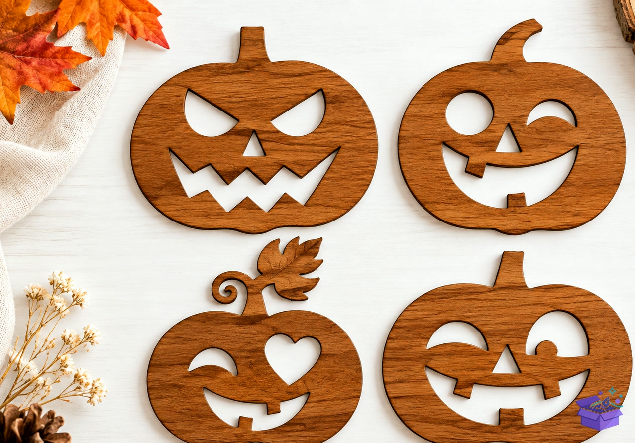 Cadılar Bayramı Pumpkin Lazer Kesim SVG - Tasarım Çizim Dosyası (SVG, DXF, EPS, PNG) önizleme 4