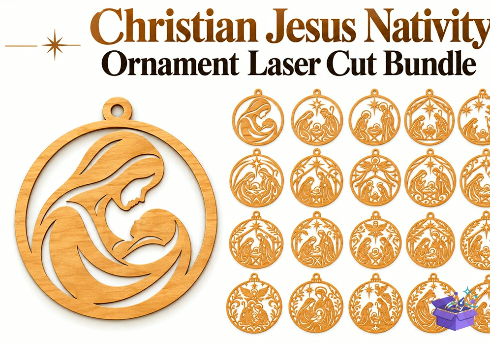 Nativity Süs Lazer Kesim - Tasarım Çizim Dosyası (SVG, DXF, EPS, PNG) önizleme 4