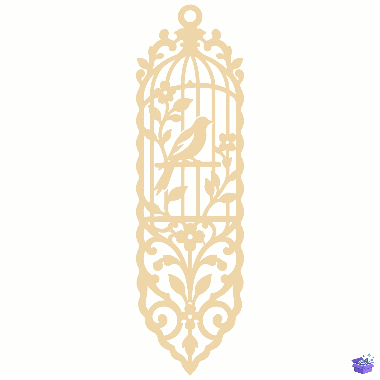 Ornate Leaf Kitap Ayracı Lazer Kesim SVG File - Tasarım Çizim Dosyası (SVG, DXF, EPS, PNG) önizleme 2