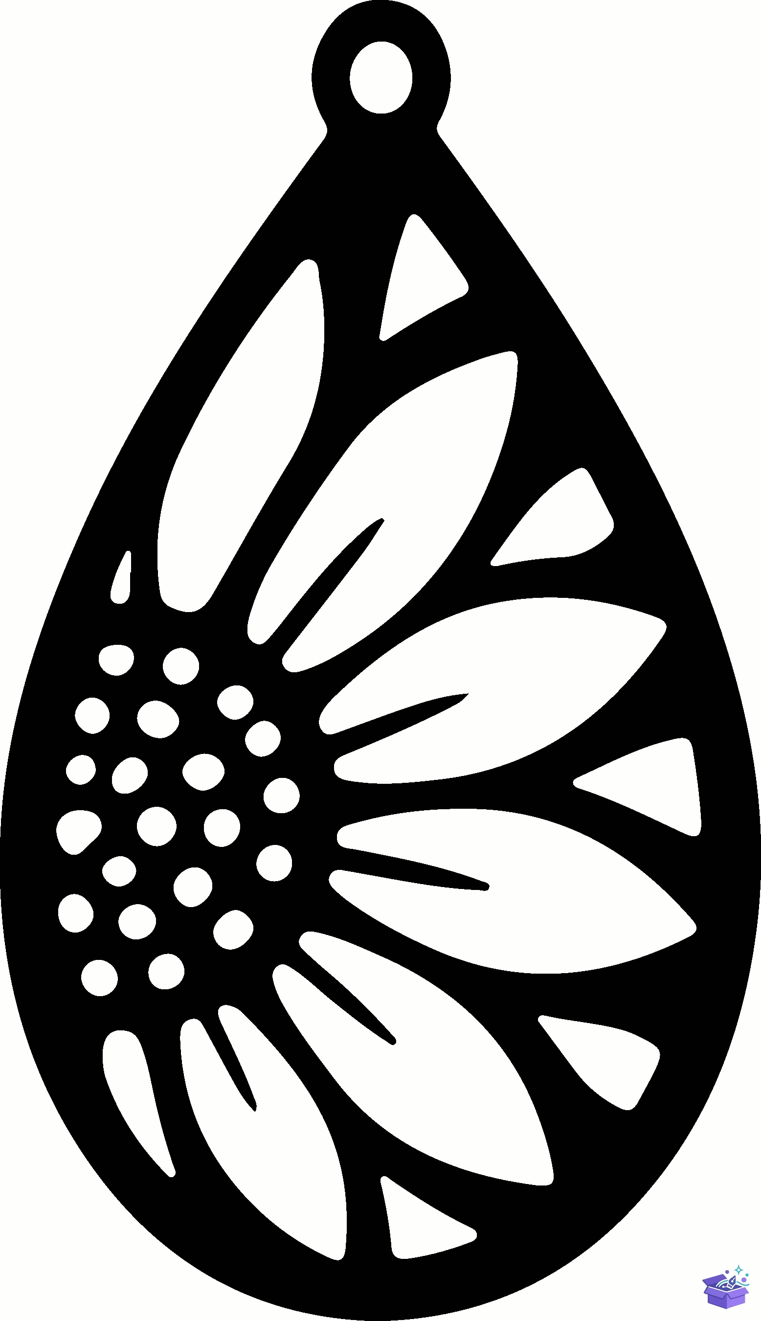 Sunflower Floral Küpe Lazer Kesim SVG - Tasarım Çizim Dosyası (SVG, DXF, EPS, PNG) - Lazer Kesim Dosyaları İndir (DXF, SVG, EPS)