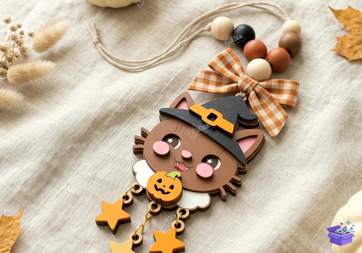 Cute Ghost Cadılar Bayramı Kitap Ayracı Lazer Kesim - Tasarım Çizim Dosyası (SVG, DXF, EPS, PNG) önizleme 5