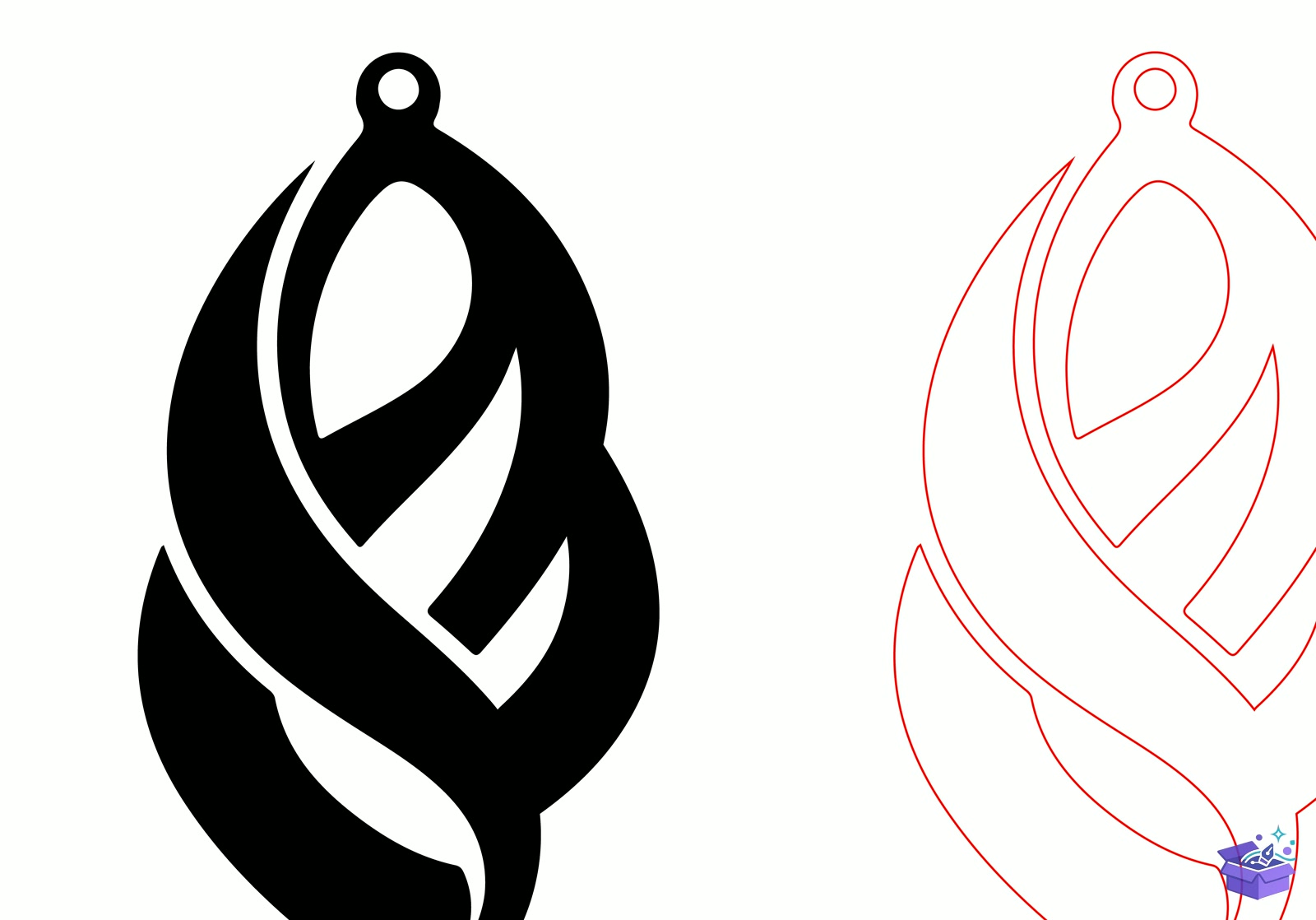 Leaf Drop Ahşap Küpe Lazer Kesim - Tasarım Çizim Dosyası (SVG, DXF, EPS, PNG) önizleme 5