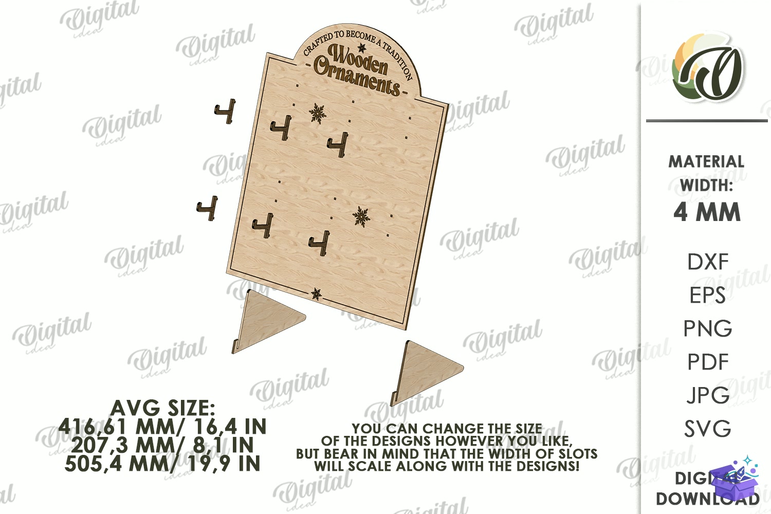 Yılbaşı Ağaç Süsü Display Stand Laser - Tasarım Çizim Dosyası (SVG, DXF, EPS, PNG) - Lazer Kesim Dosyaları İndir (STL, 3MF, DXF)