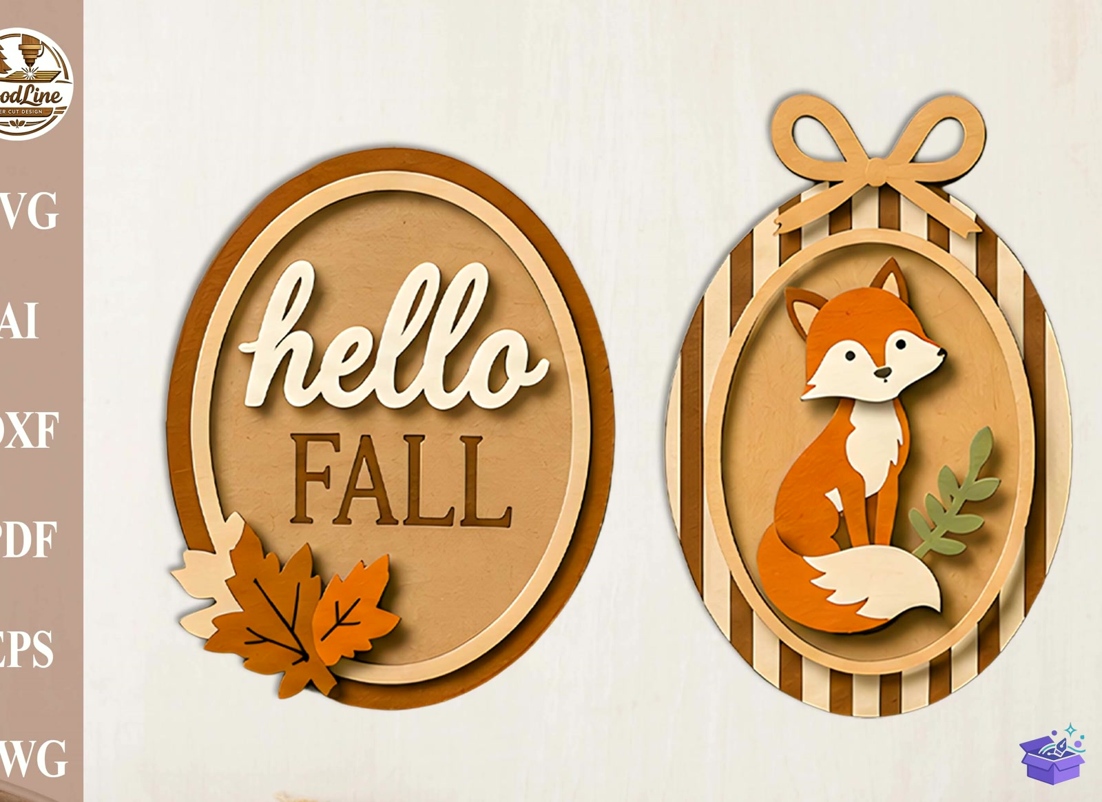 Fall Tabela Levha Laser SVG - Tasarım Çizim Dosyası (SVG, DXF, EPS, PNG) önizleme 3
