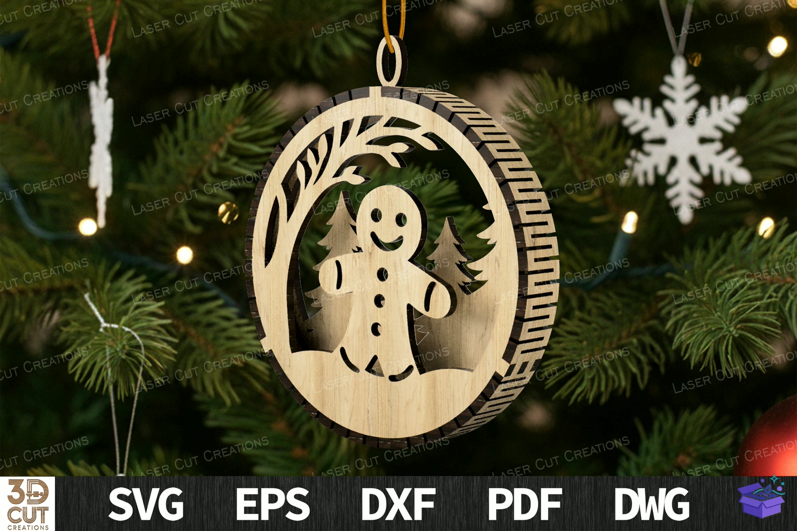 Katmanlı Yılbaşı Ağaç Süsü SVG - Tasarım Çizim Dosyası (SVG, DXF, EPS, PNG) - Lazer Kesim Dosyaları İndir (STL, 3MF, DXF)