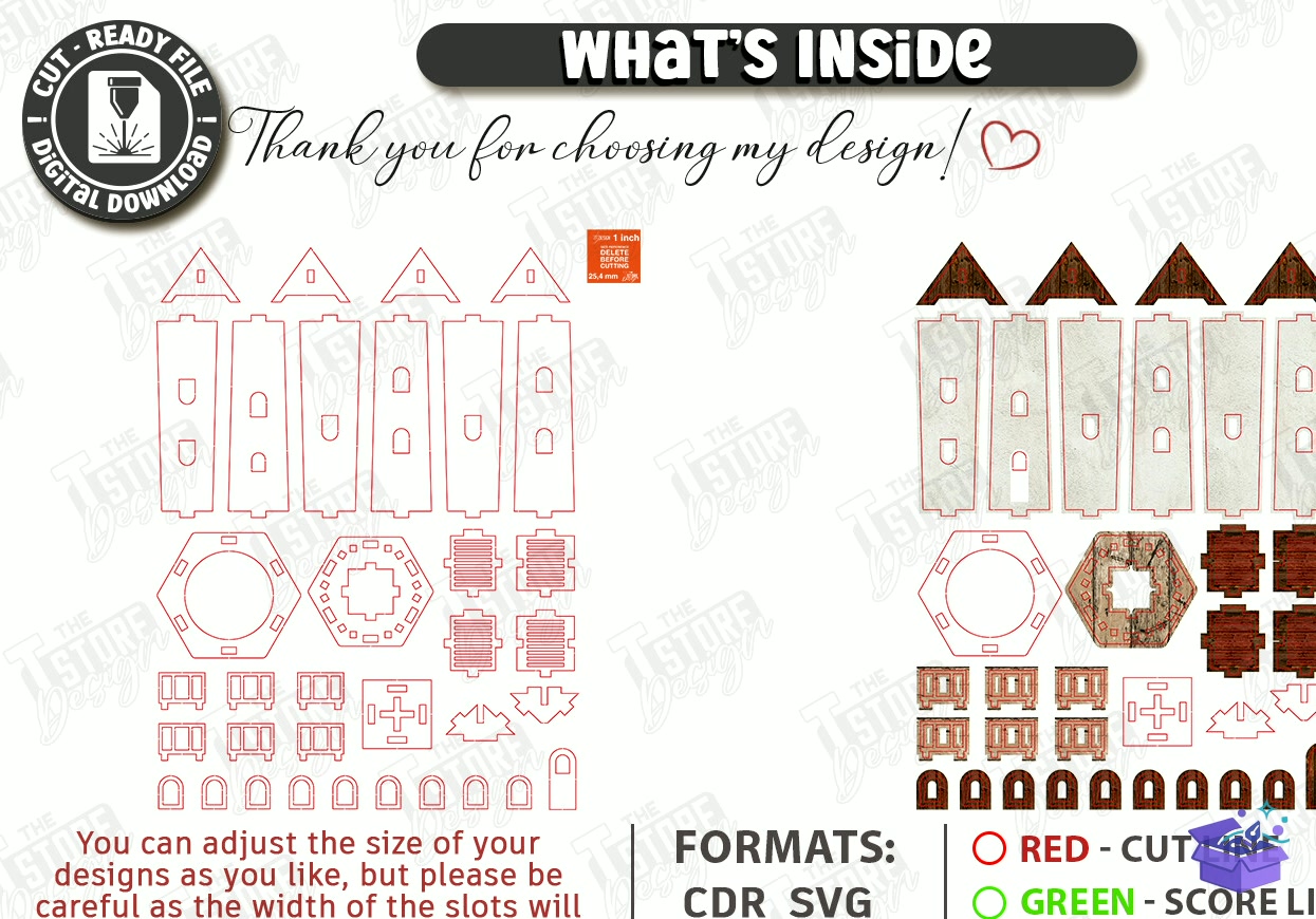 Mini House Nightlight Lazer Kesim - Tasarım Çizim Dosyası (SVG, DXF, EPS, PNG) önizleme 5
