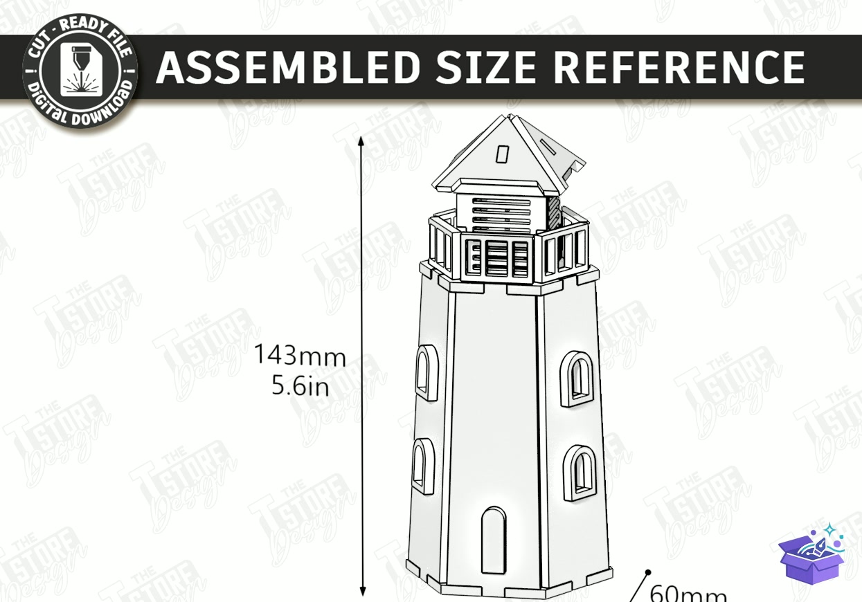 Mini House Nightlight Lazer Kesim - Tasarım Çizim Dosyası (SVG, DXF, EPS, PNG) önizleme 6