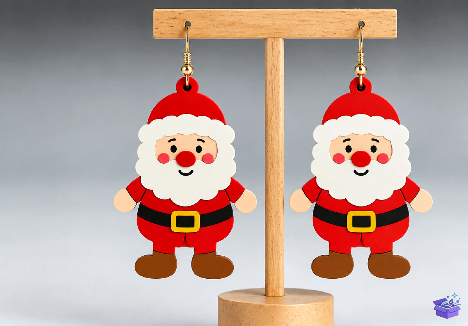 Santa Claus Küpe Lazer Kesim SVG - Tasarım Çizim Dosyası (SVG, DXF, EPS, PNG) önizleme 3