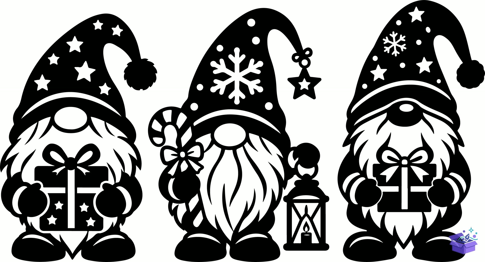 Lazer Kesim Yılbaşı Gnome Duvar Dekoru SVG - Tasarım Çizim Dosyası (SVG, DXF, EPS, PNG) önizleme 2