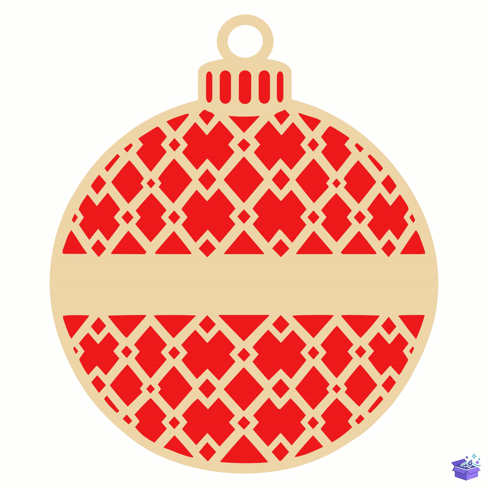Yılbaşı Ağaç Süsü SVG Lazer Kesim - Tasarım Çizim Dosyası (SVG, DXF, EPS, PNG) önizleme 2