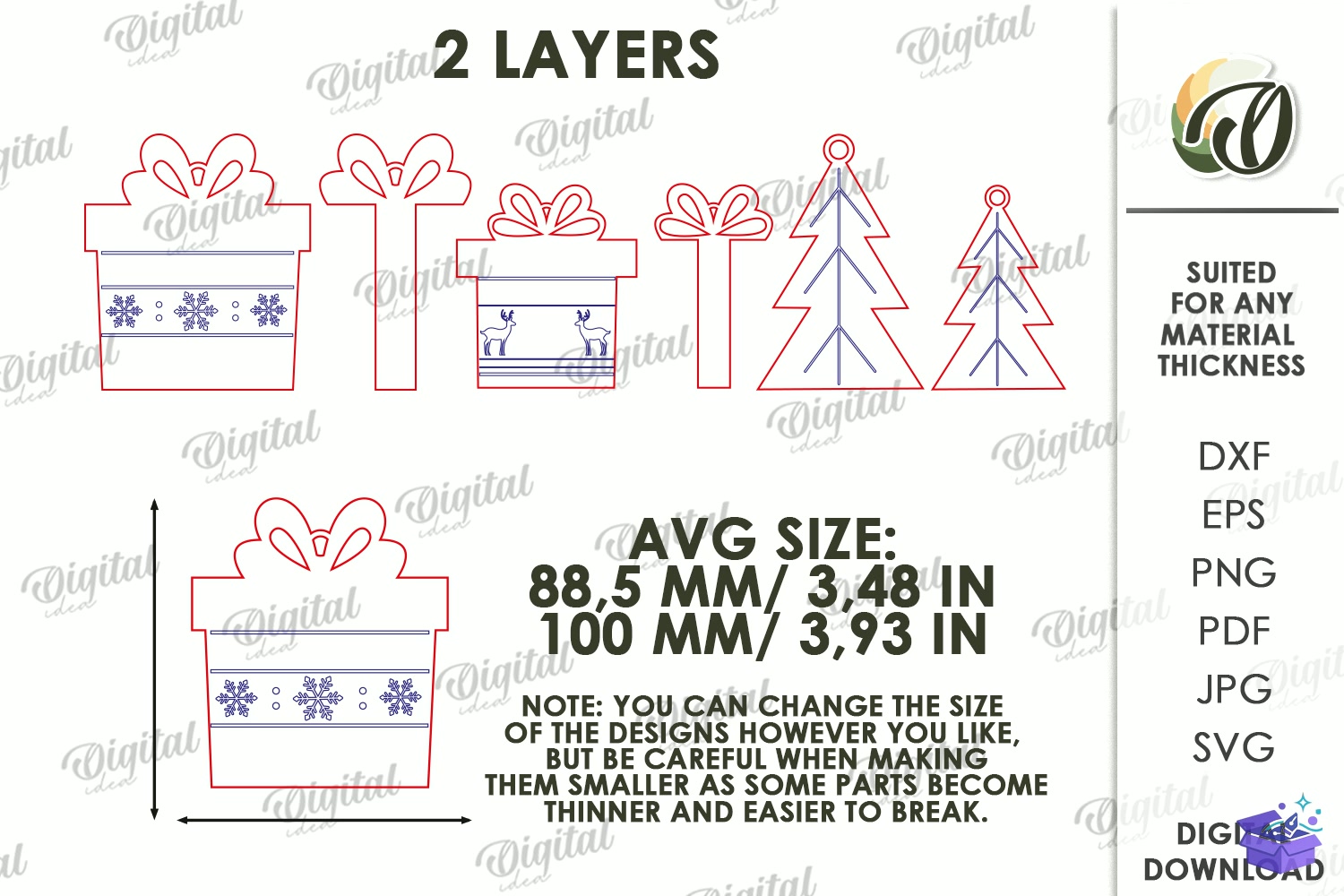 Yılbaşı Hanging Süs Lazer Kesim - Tasarım Çizim Dosyası (SVG, DXF, EPS, PNG) - Lazer Kesim Dosyaları İndir (STL, 3MF, DXF)