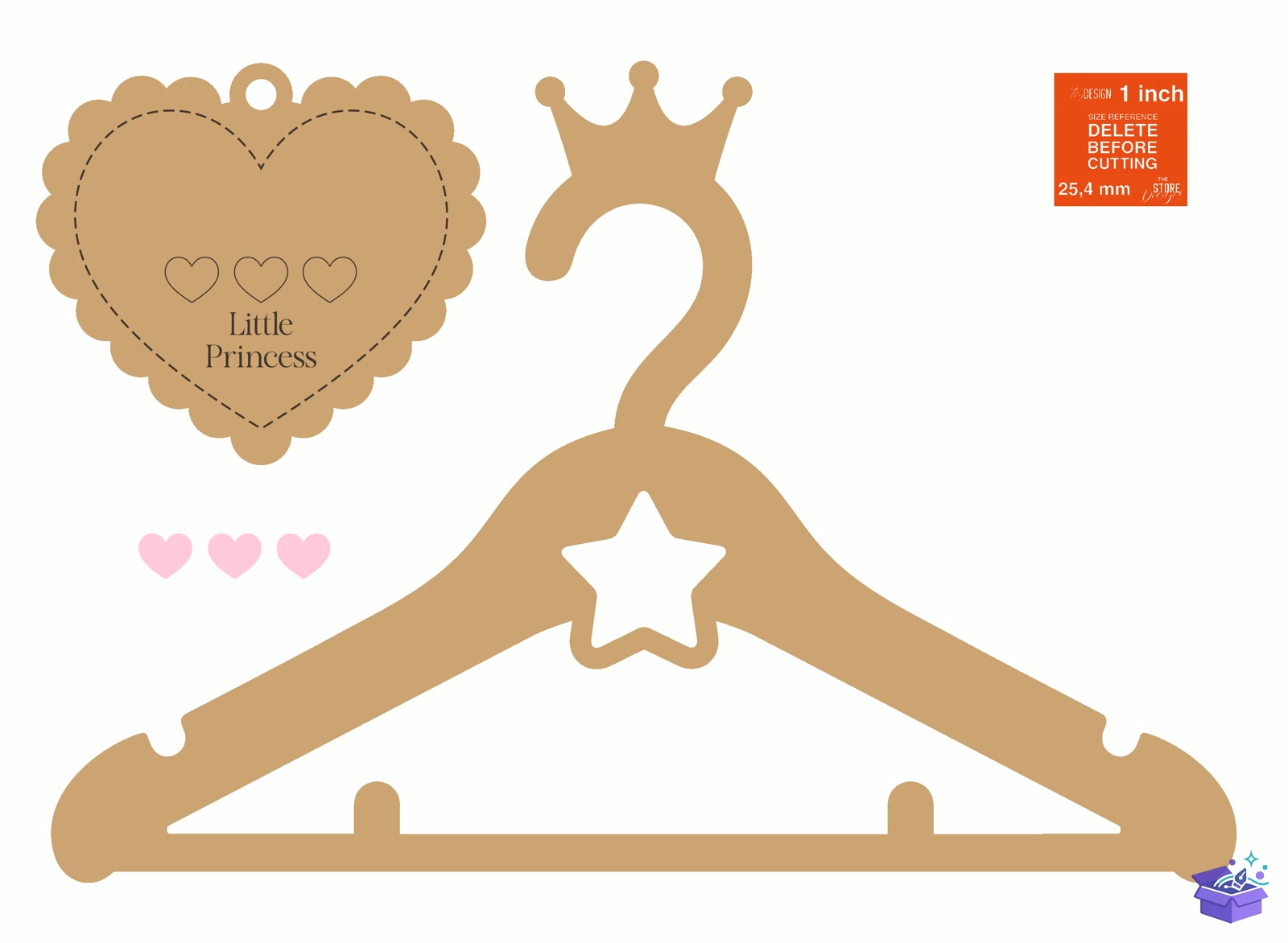 Ahşap Baby Clothes Hanger Lazer Kesim - Tasarım Çizim Dosyası (SVG, DXF, EPS, PNG) - Lazer Kesim Dosyaları İndir (STL, 3MF, DXF)