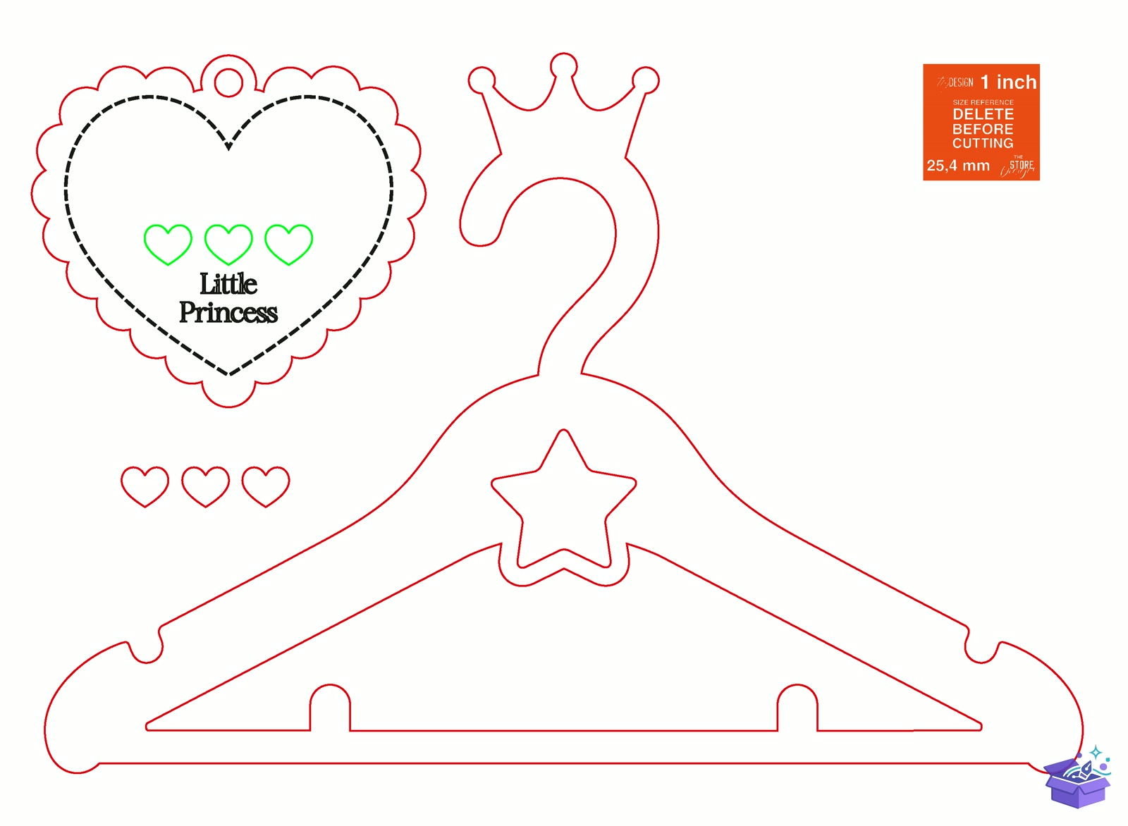Ahşap Baby Clothes Hanger Lazer Kesim - Tasarım Çizim Dosyası (SVG, DXF, EPS, PNG) önizleme 2