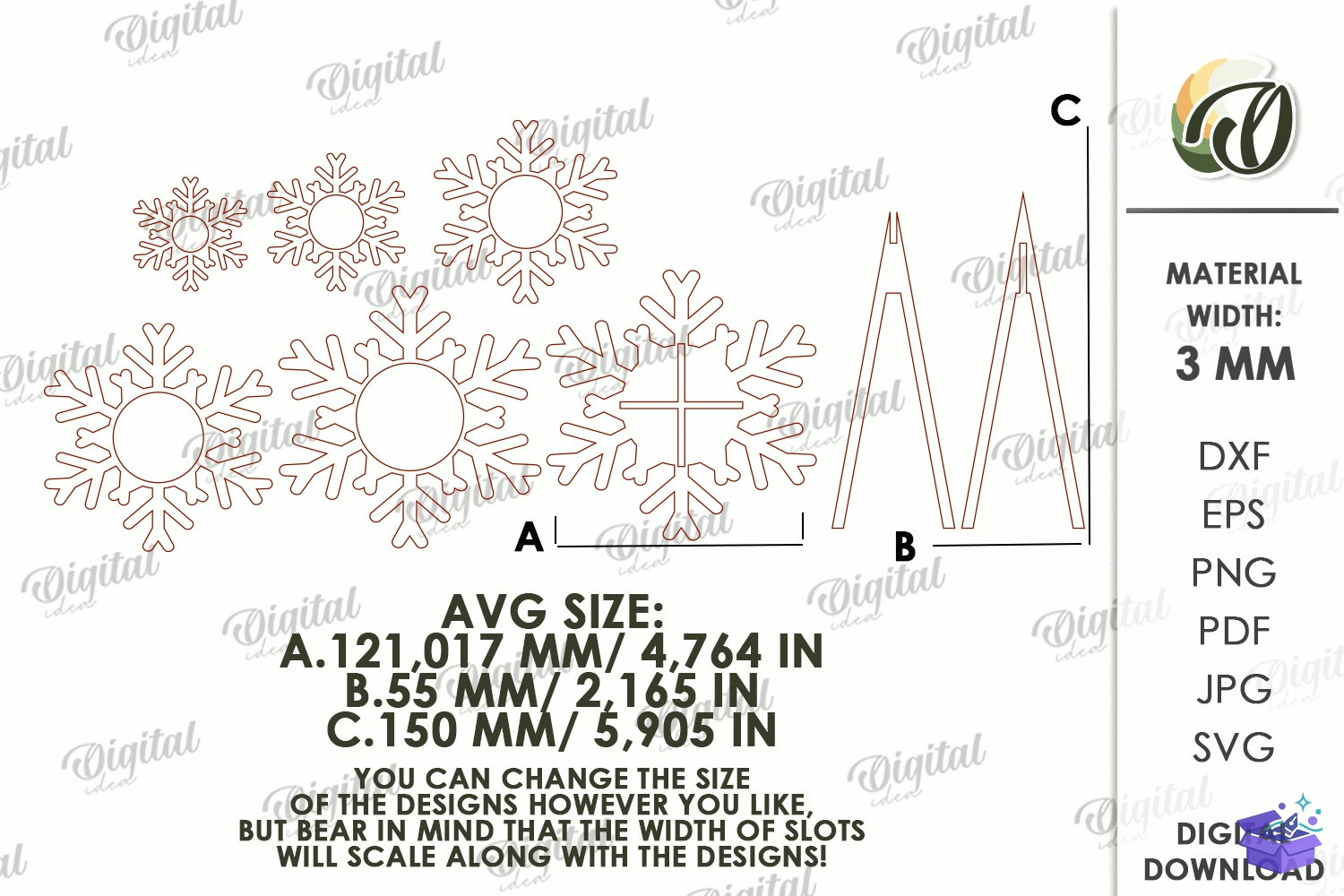 Yılbaşı Trees Candle Tutucu Lazer Kesim - Tasarım Çizim Dosyası (SVG, DXF, EPS, PNG) önizleme 2