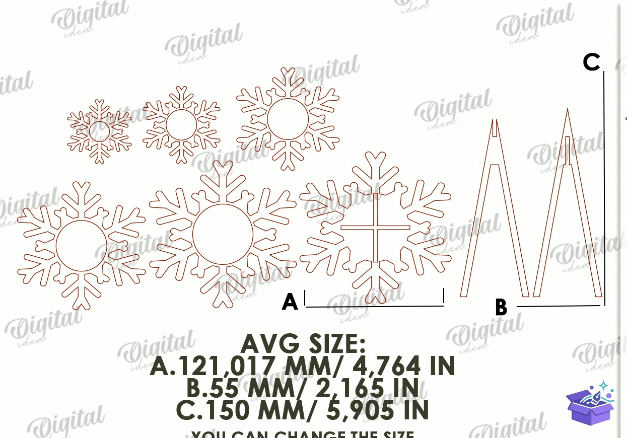 Yılbaşı Trees Candle Tutucu Lazer Kesim - Tasarım Çizim Dosyası (SVG, DXF, EPS, PNG) önizleme 5