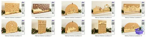 Nativity Yılbaşı Countdown Laser - Tasarım Çizim Dosyası (SVG, DXF, EPS, PNG) - Lazer Kesim Dosyaları İndir (STL, 3MF, DXF)