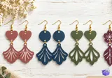 Ahşap Boho Küpe (4 Tasarım) - Lazer Kesim ve Çizim Dosyası (SVG, DXF, EPS, PNG) - detaylı önizleme 1