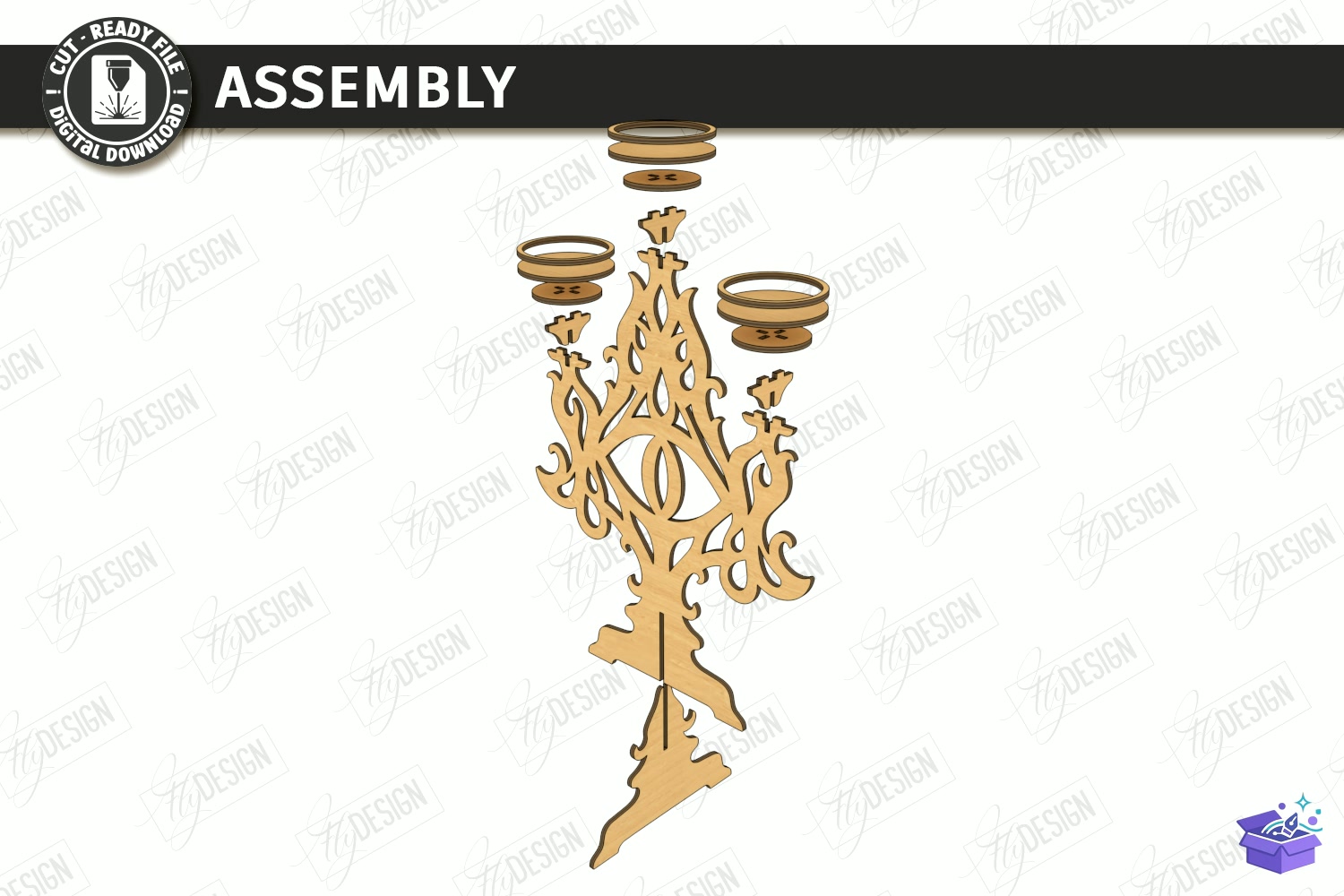 Cadılar Bayramı Ahşap Mumluk Lazer Kesim - Tasarım Çizim Dosyası (SVG, DXF, EPS, PNG) - Lazer Kesim Dosyaları İndir (STL, 3MF, DXF)
