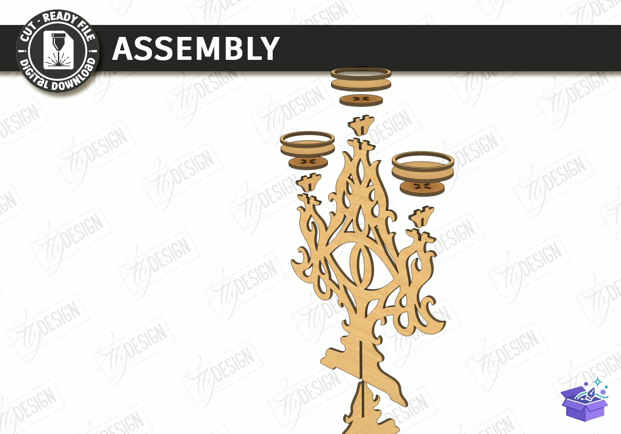 Cadılar Bayramı Ahşap Mumluk Lazer Kesim - Tasarım Çizim Dosyası (SVG, DXF, EPS, PNG) önizleme 6