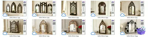 Gothic Arch Ayna Çerçevesi Çerçeve Laser - Tasarım Çizim Dosyası (SVG, DXF, EPS, PNG) - Lazer Kesim Dosyaları İndir (STL, 3MF, DXF)