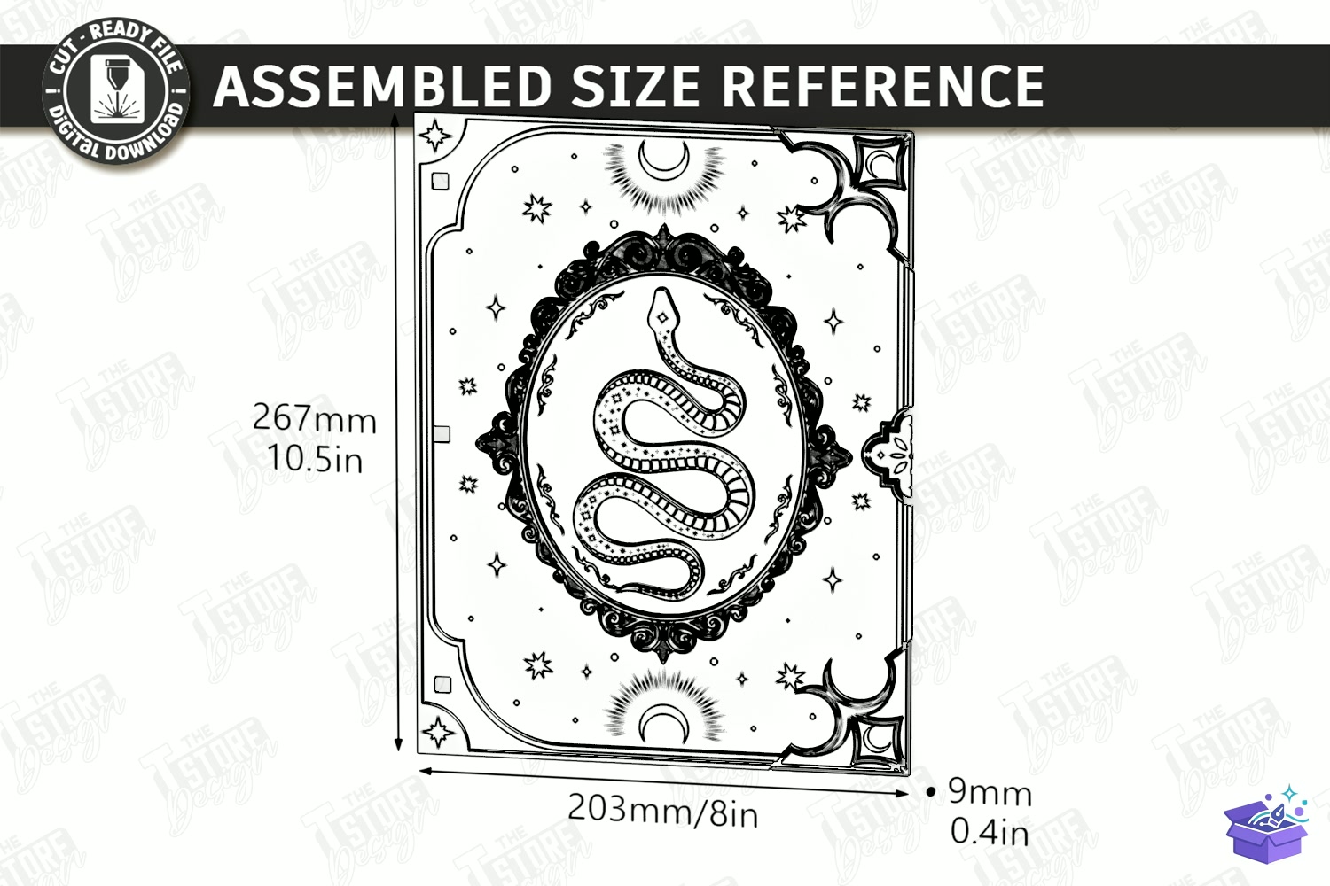 Mystical Notebook Cover Lazer Kesim - Tasarım Çizim Dosyası (SVG, DXF, EPS, PNG) - Lazer Kesim Dosyaları İndir (DXF, SVG, EPS)
