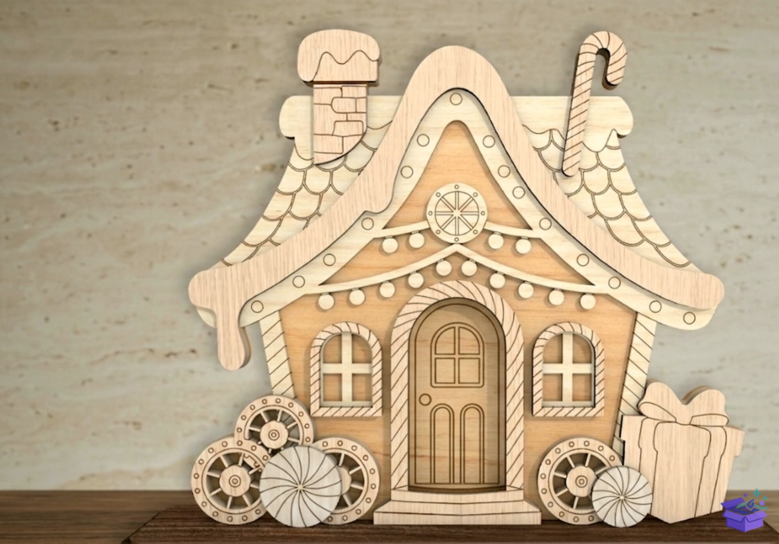 Yılbaşı House SVG - Tasarım Çizim Dosyası (SVG, DXF, EPS, PNG) önizleme 2