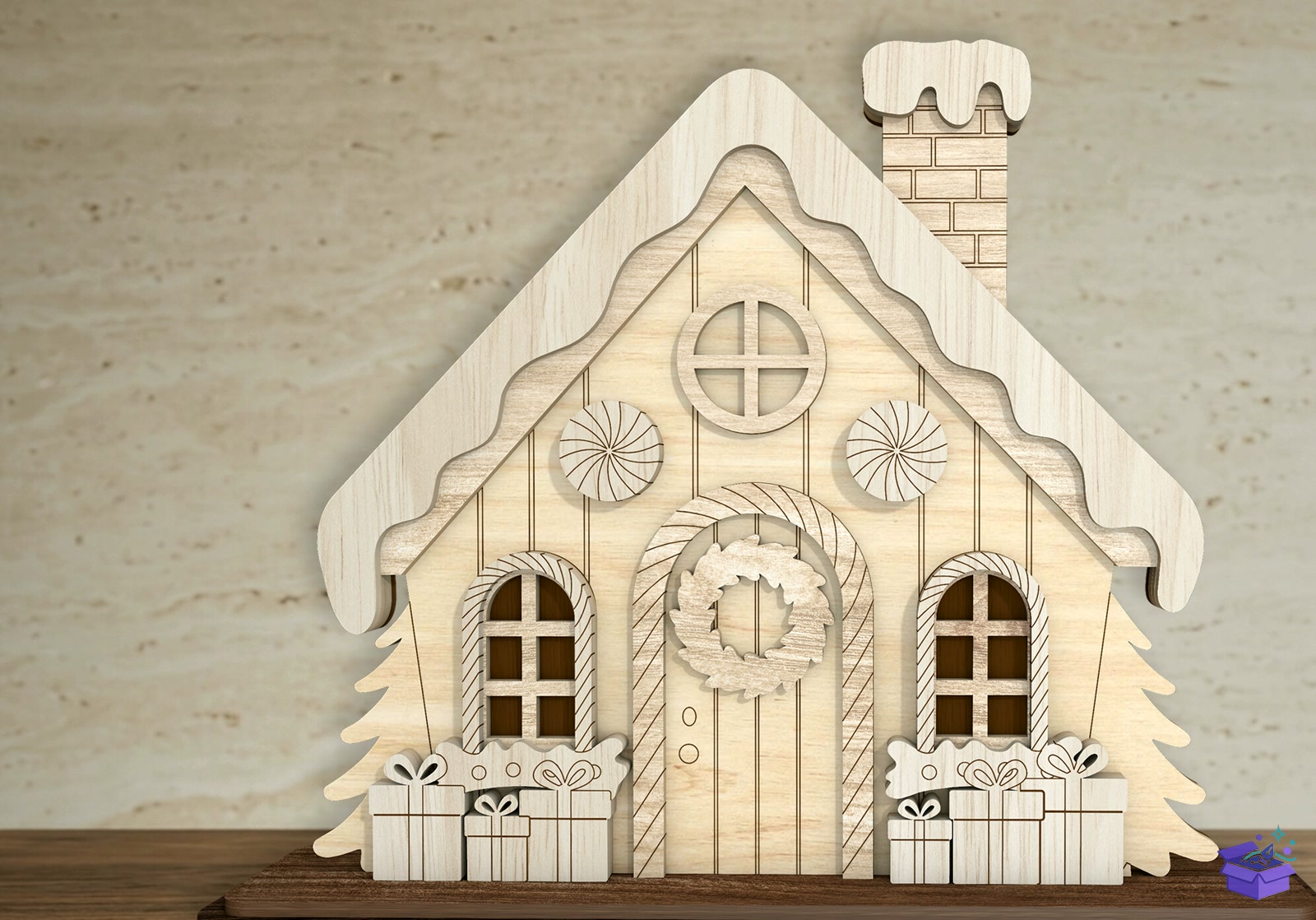 Yılbaşı House SVG - Tasarım Çizim Dosyası (SVG, DXF, EPS, PNG) önizleme 3