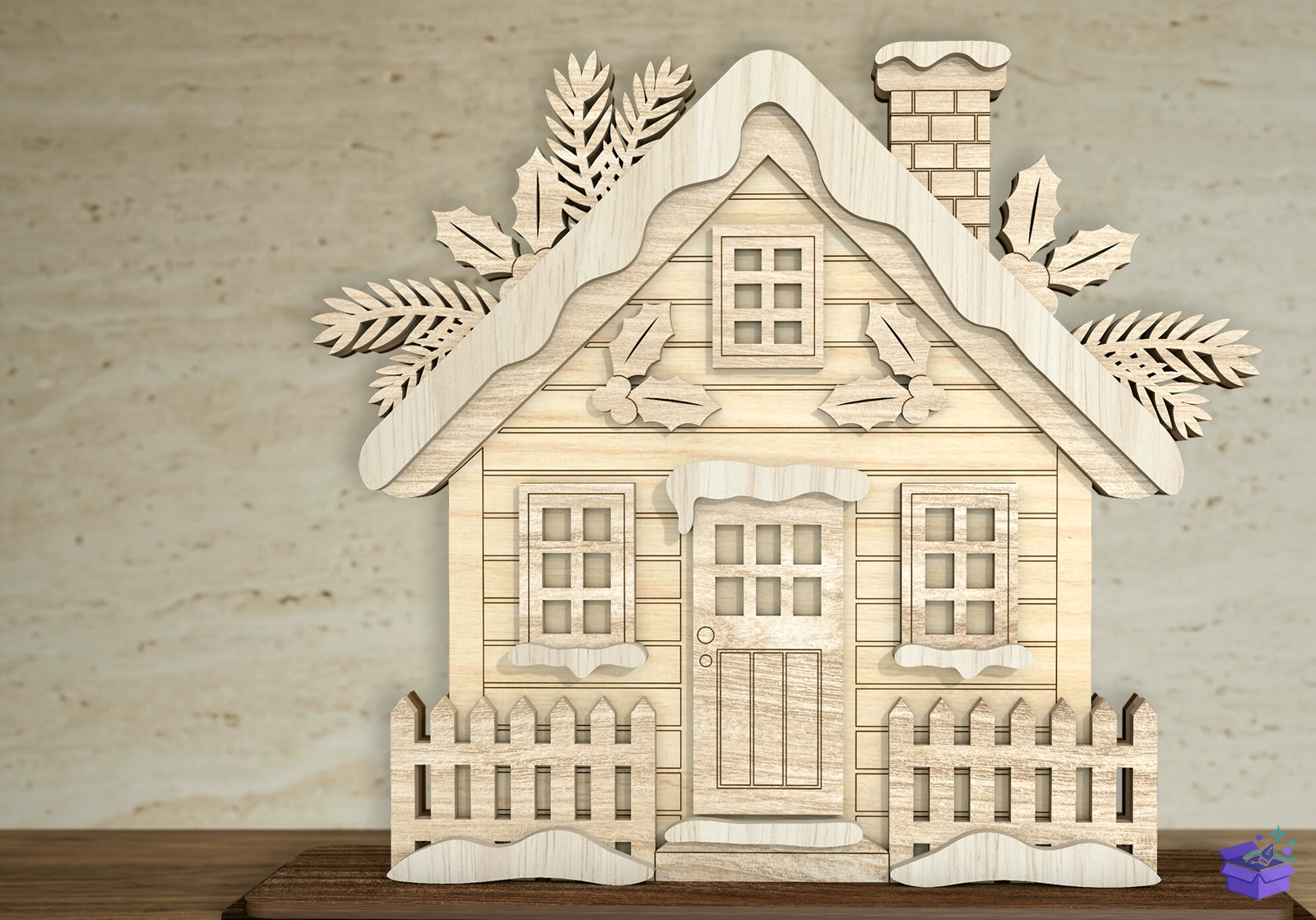 Yılbaşı House SVG - Tasarım Çizim Dosyası (SVG, DXF, EPS, PNG) önizleme 6