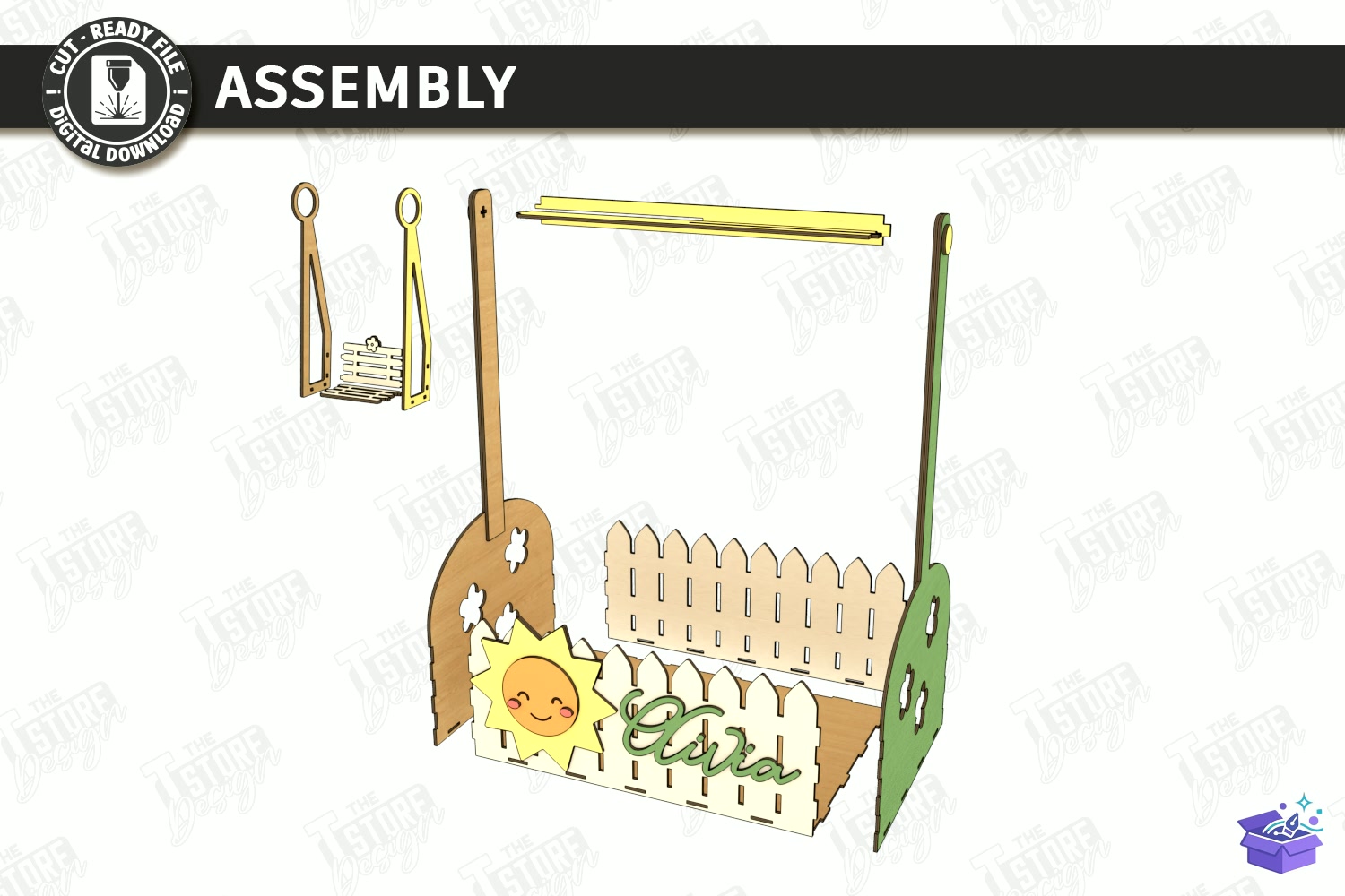 Baby Shower Closet Crate Laser - Tasarım Çizim Dosyası (SVG, DXF, EPS, PNG) önizleme 2