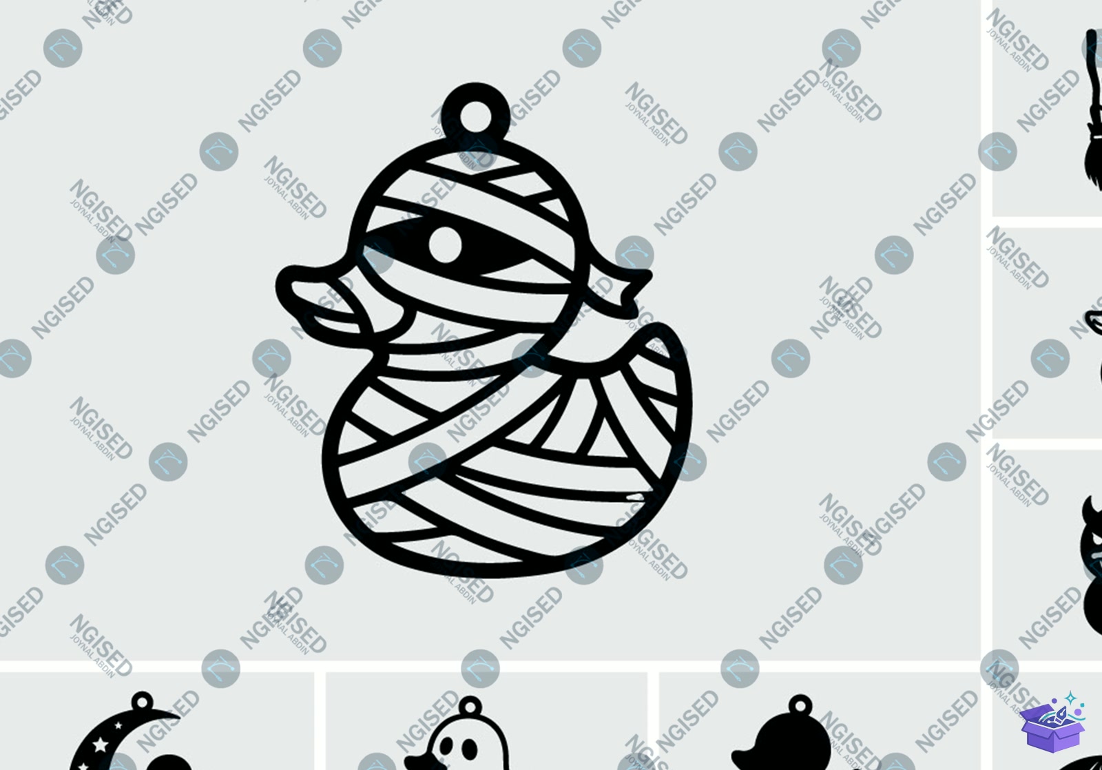 Cadılar Bayramı Duck Dangle Küpe SVG - Tasarım Çizim Dosyası (SVG, DXF, EPS, PNG) önizleme 2
