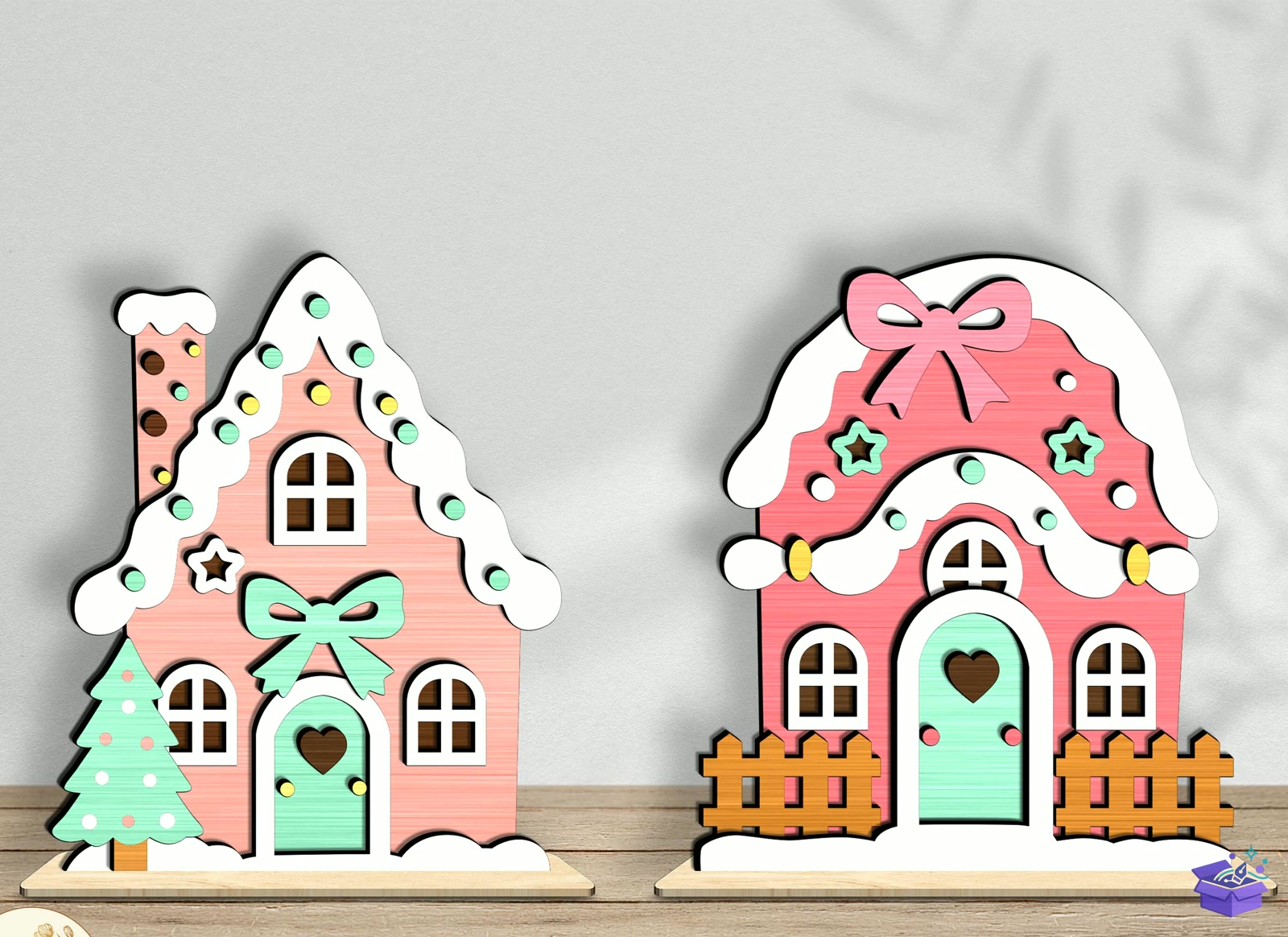 Yılbaşı Gingerbread House SVG - Tasarım Çizim Dosyası (SVG, DXF, EPS, PNG) önizleme 2