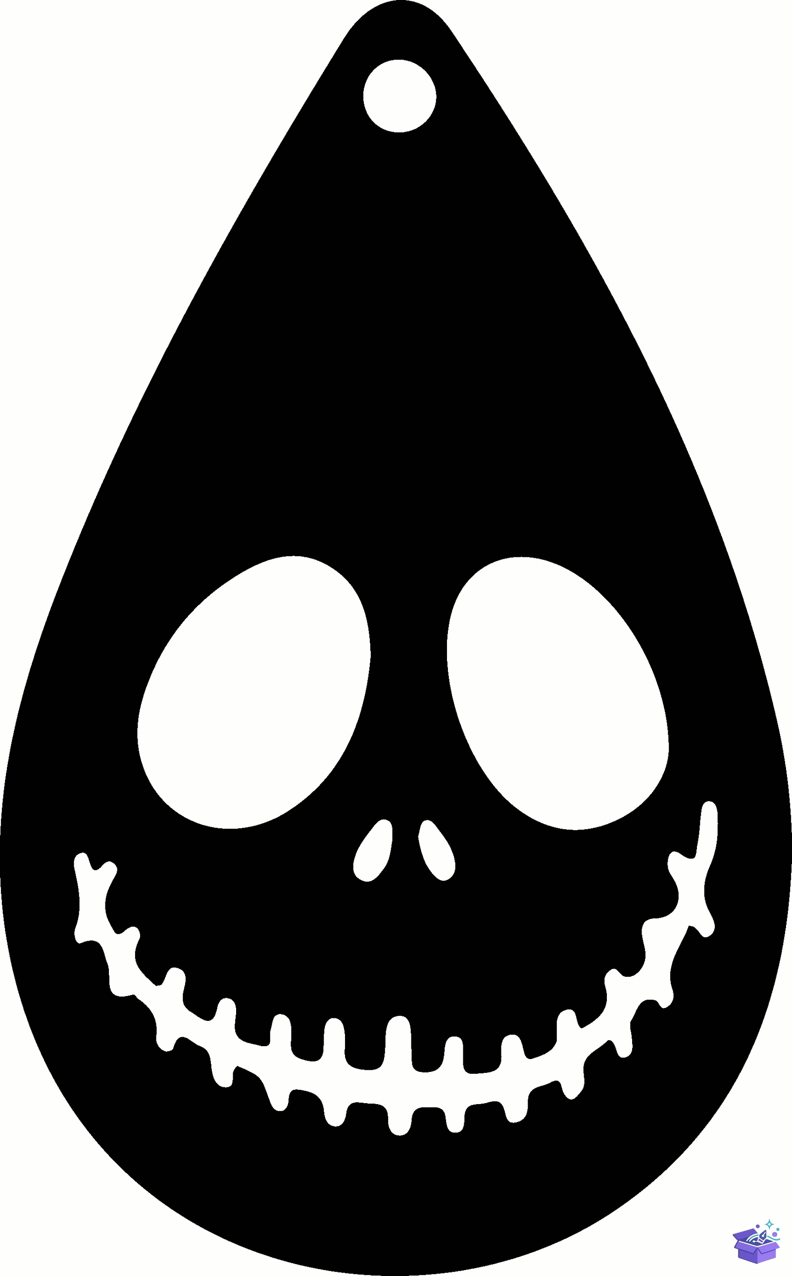 Cadılar Bayramı Skull Face Küpe Lazer Kesim - Tasarım Çizim Dosyası (SVG, DXF, EPS, PNG) - Lazer Kesim Dosyaları İndir (DXF, SVG, EPS)