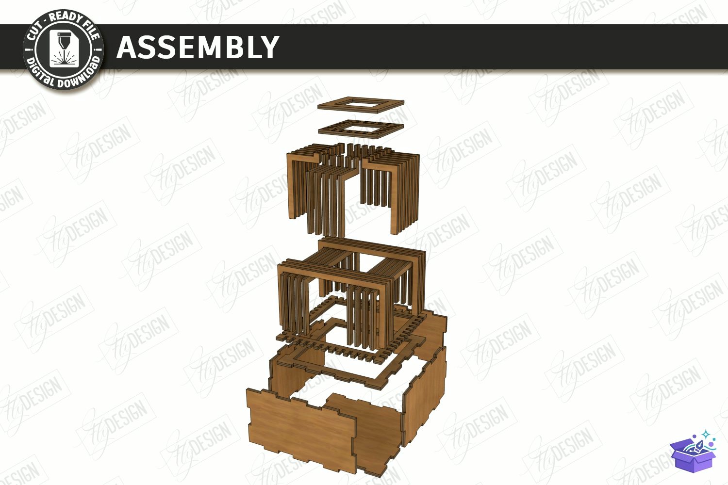 Wildflowers Vase Stand Lazer Kesim - Tasarım Çizim Dosyası (SVG, DXF, EPS, PNG) - Lazer Kesim Dosyaları İndir (DXF, SVG, EPS)