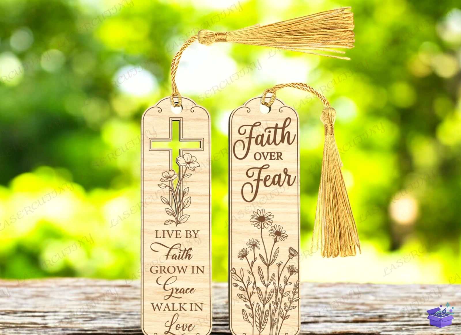 Bible Scripture Kitap Ayracı Laser - Tasarım Çizim Dosyası (SVG, DXF, EPS, PNG) önizleme 2