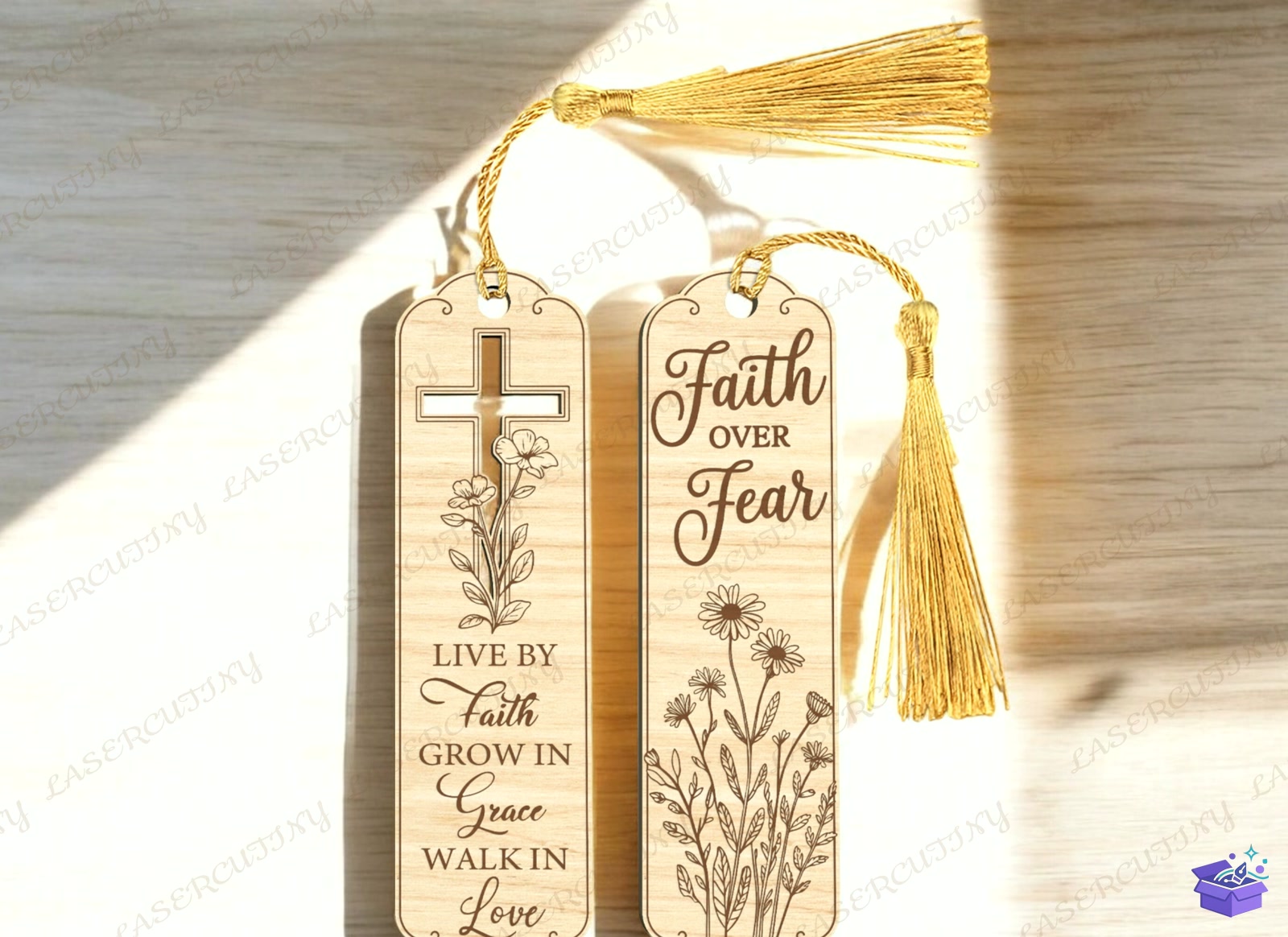 Bible Scripture Kitap Ayracı Laser - Tasarım Çizim Dosyası (SVG, DXF, EPS, PNG) önizleme 3