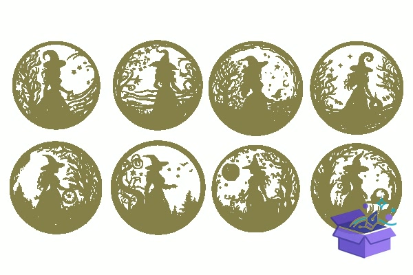 Lazer Kesim Cadılar Bayramı Witch SVG - Tasarım Çizim Dosyası (SVG, DXF, EPS, PNG) - Lazer Kesim Dosyaları İndir (DXF, SVG, EPS)