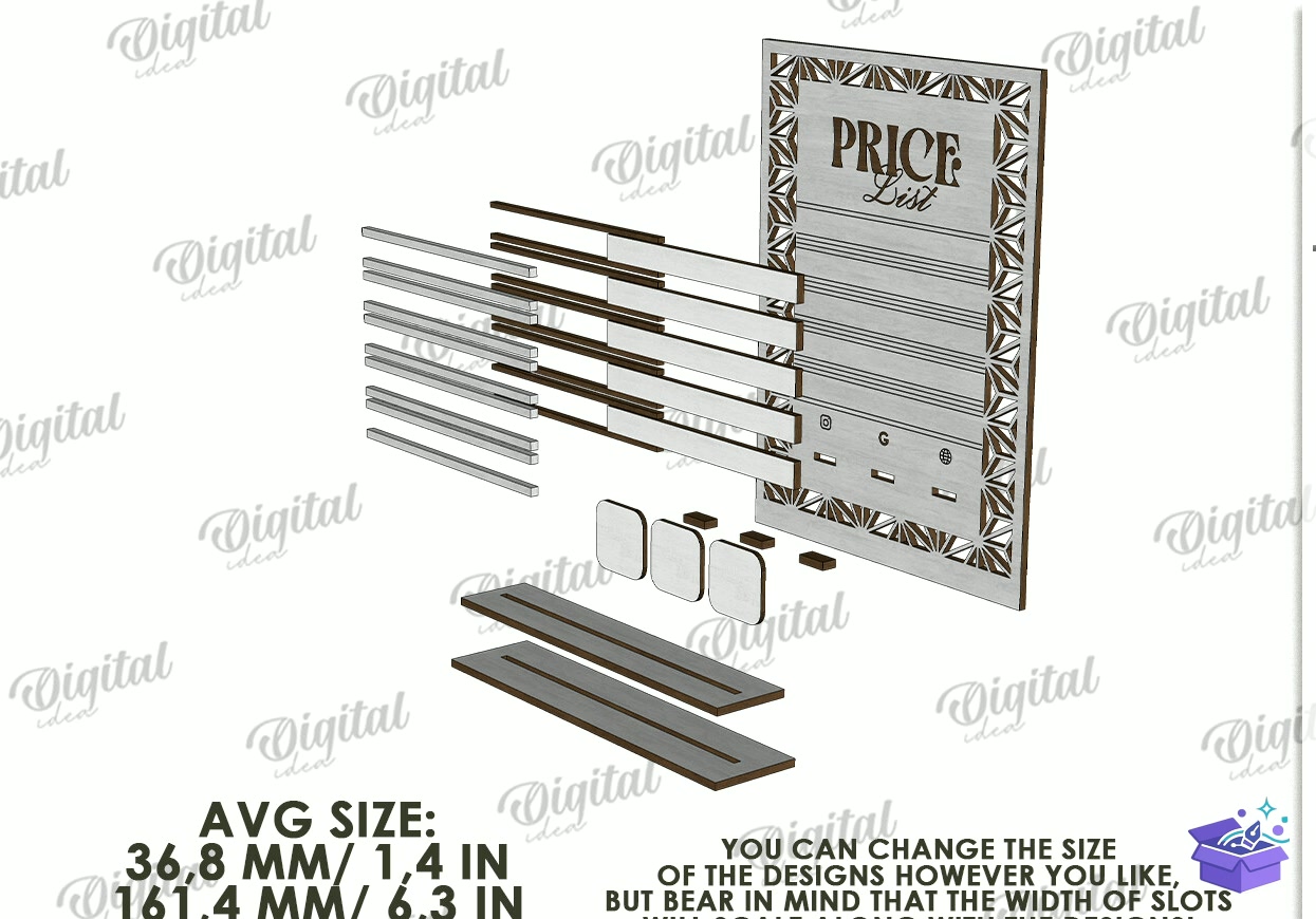 Business Tabela Levha Lazer Kesim - Tasarım Çizim Dosyası (SVG, DXF, EPS, PNG) önizleme 6