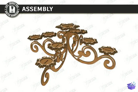 3D Yılbaşı Mumluk Lazer Kesim - Tasarım Çizim Dosyası (SVG, DXF, EPS, PNG) - Lazer Kesim Dosyaları İndir (STL, 3MF, DXF)