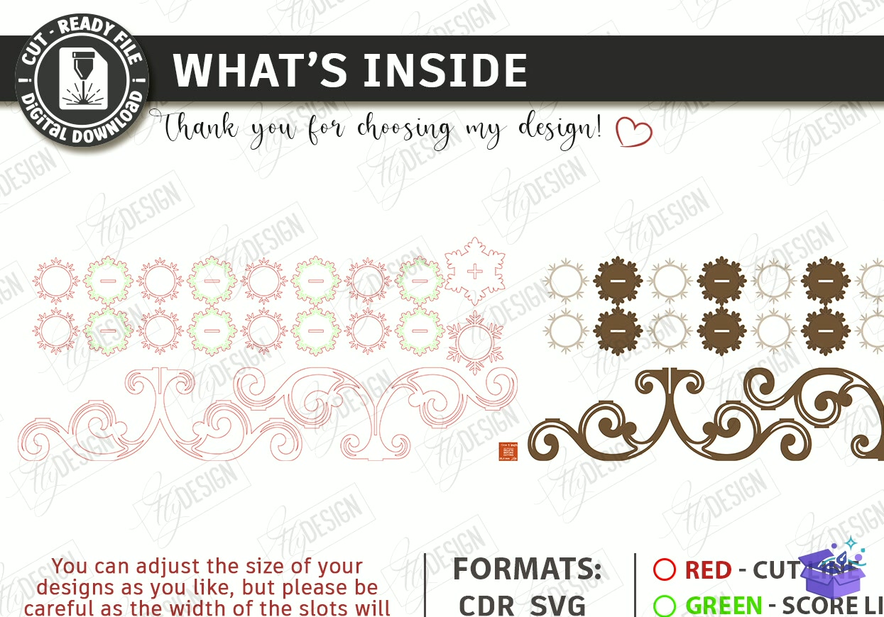3D Yılbaşı Mumluk Lazer Kesim - Tasarım Çizim Dosyası (SVG, DXF, EPS, PNG) önizleme 6