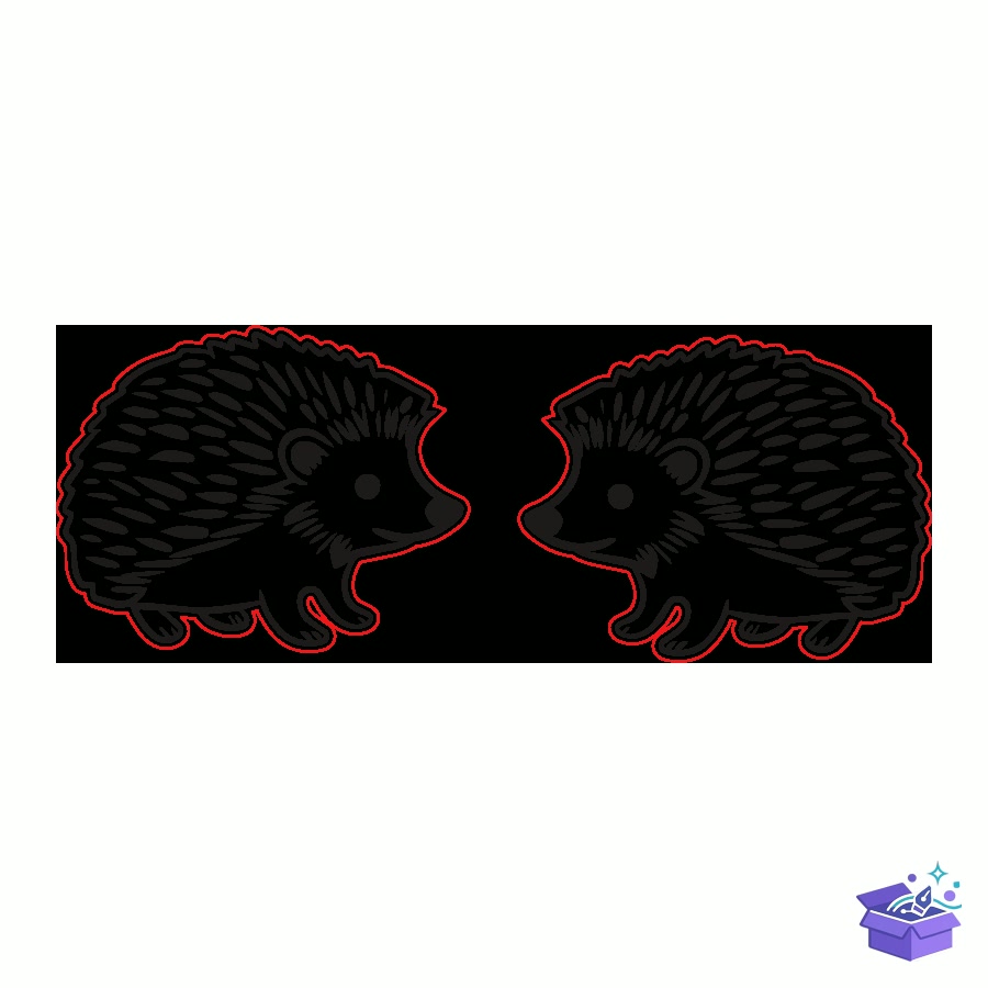 Hedgehog Stud Küpe Fall Lazer Kesim - Tasarım Çizim Dosyası (SVG, DXF, EPS, PNG) önizleme 2