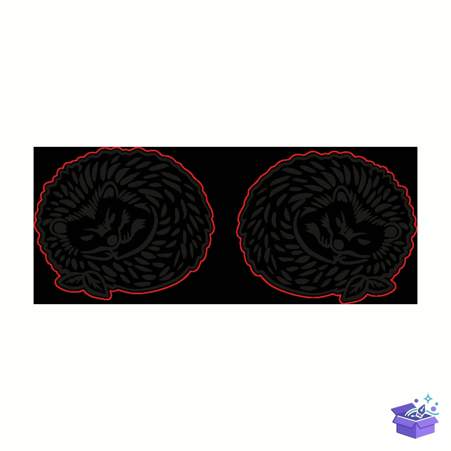 Hedgehog Stud Küpe Fall Lazer Kesim - Tasarım Çizim Dosyası (SVG, DXF, EPS, PNG) önizleme 3