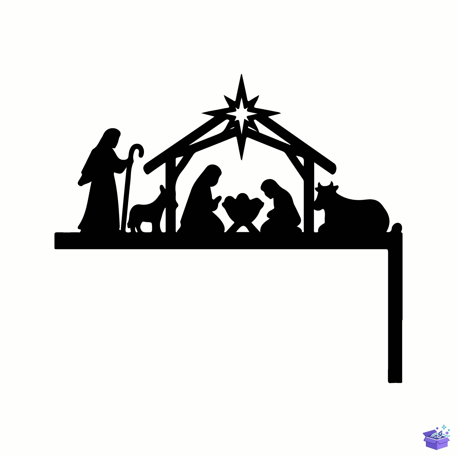 Nativity Door Corner Laser - Tasarım Çizim Dosyası (SVG, DXF, EPS, PNG) - Lazer Kesim Dosyaları İndir (DXF, SVG, EPS)
