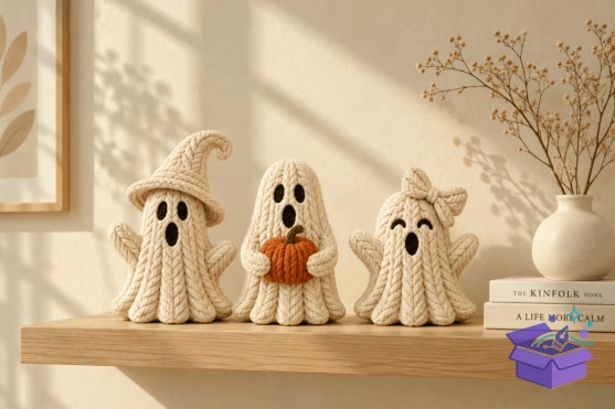 Knitted Ghost Cadılar Bayramı 3D Printed - Tasarım Çizim Dosyası (SVG, DXF, EPS, PNG) önizleme 3