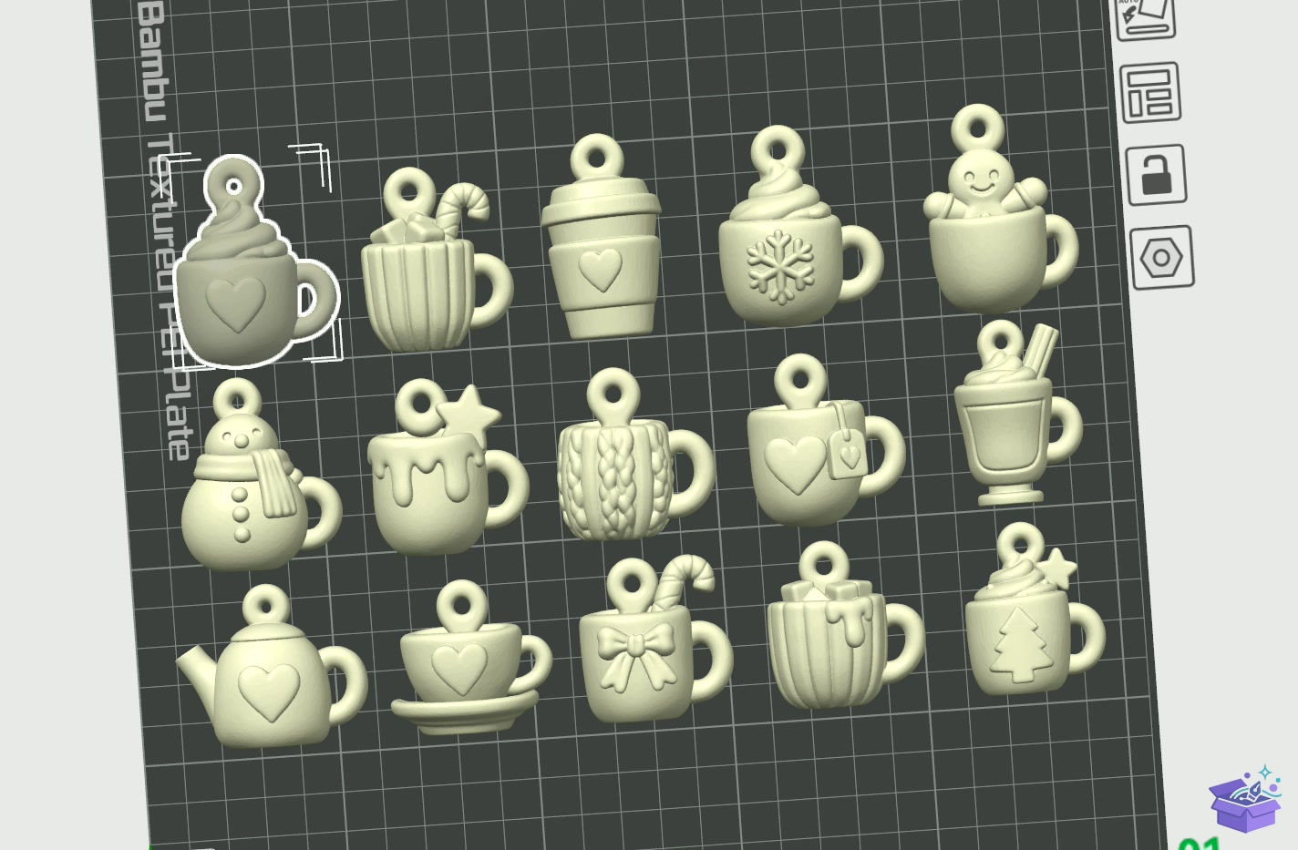 Cozy Drink Charms STL 15 Cute - 3D Baskı ve Model Dosyası (STL, OBJ, 3MF) önizleme 3