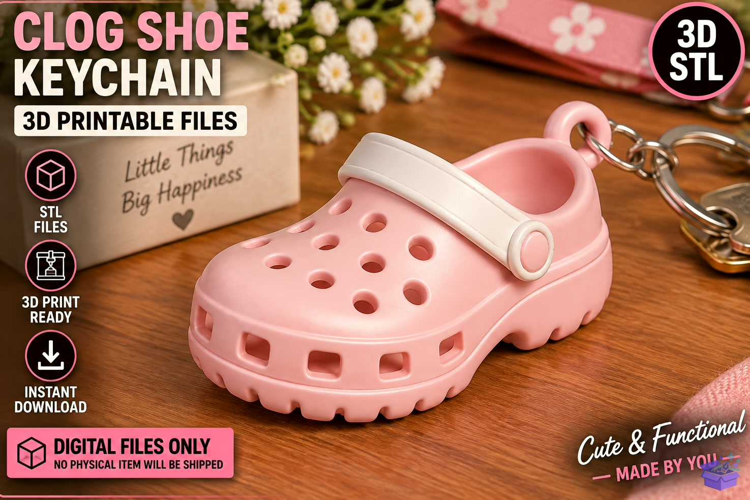 Clog Shoe Anahtarlık STL File - 3D Baskı ve Model Dosyası (STL, OBJ, 3MF) önizleme 2